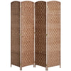 6ft Folding Room Divider, 4 Panel Wall Partition with Wooden Frame for Bedroom, Home Office, Natural