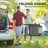 Folding Rocking Chair Set of 2 Padded Rockers with Armrest, Light Grey