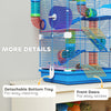5 Tiers Hamster Cage Portable with Exercise Wheels Play Tube Water Bottle Dishes House Ladder for Gerbils, Dark Blue