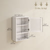 Bathroom Cabinet, Wall Mounted Storage Cabinet with Adjustable Shelves, 40 x 20 x 60 cm, White