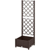 Raised Garden Bed with Trellis, Plastic Raised Flower Bed with Drainage Holes and Drain Plugs, 16