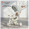 Qaba 7 in 1 Toddler Tricycle with Safety Harness, Adjustable & Removable Parent Handle, Canopy, Storage Bag, Brake, Pink
