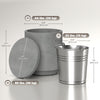 2.6 Gal Outdoor Side Table, 3-In-1 Concrete Cooler Bar Table with Storage, Removable Ice Bucket and Lid, Light Grey