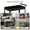 Rolling Tool Cart, 2 Tier Mobile Service Utility Cart with Wheels, Black