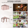 10' x 13' Patio Gazebo, Outdoor 2-Tiers Garden Canopy Yard Sunshade Shelter with Curtains
