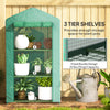 3 Tier Mini Greenhouse, Portable Flower Stand with Shelf Clips, Indoor Greenhouse with Steel Frame, Green