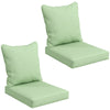 Seat Cushion Back Pillows Replacement Set of 2, Patio Chair Cushions Set for Indoor Outdoor, Green