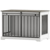 100 cm Dog Crate Furniture with Sliding Barn Door for Large Breeds, White
