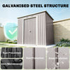 7' x 4' Galvanised Steel Garden Shed, with Foundation Kit -, Grey
