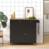 Kitchen Island with Power Outlet and Drop Leaf, Rolling Kitchen Cart with 2 Drawers and Adjustable Shelves