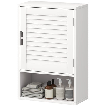 Bathroom Cabinet, Wall Mounted Storage Cabinet with Adjustable Shelves, 40 x 20 x 60 cm, White