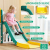 Qaba 7 in 1 Toddler Slide with Basketball Hoop, Climbing Frame, Telescope, Drawing Board, Storage Box for Ages 1-3