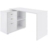 L-Shaped Corner Straight Writing Desk with Storage Shelf, Drawer, Home Office PC Table Computer Workstation, Black