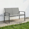 Outdoor Garden Bench, 44 in Metal Patio Garden Park Bench with Breathable Mesh Fabric, 484 lb Load Capacity, Grey