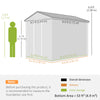 9' x 6' Garden Shed, Outdoor Storage Patio Shed w/ Sloped Roof, Lockable Door for Patio Lawn, Green, White And Green