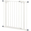 30 Inch Tall Pet Gate with Door Dog Gate and Barrier Indoor for Stairs, Pressure-Mounted Safety Gate, White