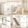 7 Gallon Tilt Out Garbage Cabinet, Kitchen Island with Charging Station, 2 Drawers, 4 Door Racks