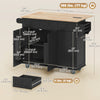 Kitchen Island on Wheels with Drop Leaf, Charging Station, Rolling Kitchen Cart with Wood Top, Adjustable Shelf