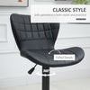 Bar Stools Set of 2, Adjustable Height Swivel Bar Chairs, PU Leather Upholstered Kitchen Counter Stools with Wide Seat, Back and Footrest, Black