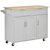 Modern Kitchen Island, Utility Kitchen Serving Cart with 2 Storage Drawers & Cabinets for Dining Room