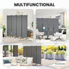 Folding Room Divider with Castor Wheels, Rolling Privacy Screen for Home Office Bedroom, 5.6ft Tall
