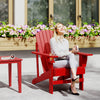 Classic Adirondack Chair, Muskoka Chairs, Garden Deck Chair with Cup Holder for Patio, Indoor, Backyard, Red