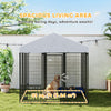Outdoor Dog Kennel with Waterproof UV-Resistant Cover, 6 x 4 x 6 ft