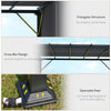 12' x 10' Outdoor Patio Gazebo Pergola with Retractable Canopy Roof, Steel Frame with Stakes, Unique Design, Grey