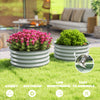 Set of 2 Raised Garden Bed, Metal Planter Box with Safety Edging, Easy-to-assemble Stock Tank, Green