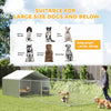 Galvanized Steel Dog Kennel Outdoor with Waterproof & UV-Resistant Cover for Large Dogs, 19.7' x 7.5' x 4.9'