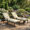 Chaise Lounge Chairs Outdoor, Set of 2 Wicker Patio Lounge Chairs with 5-Level Adjustable Backrest, Cushion