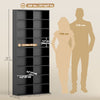 9-Tier DVD Shelf with 18 Compartments and 14 Adjustable Shelves, Holds 640 CDs, 360 DVDs or 430 Blu-rays, Black