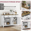 Side Cabinet, Farmhouse Kitchen Storage Cabinet w/ 2 Drawers and Shelves for Living Room, Entryway