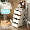 4 Tier Kids Toy Organizer and Storage Bins with 4 Plastic Drawers, Cream White