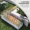Galvanized Raised Garden Bed Steel Planter Box w/ Rods for Vegetables Flowers Herbs, 82