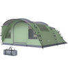 Multi-Room Camping Tent for 5 Person, Easy Set up Large Family Tent with 4 Windows, Porch, Light Green