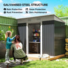 7' x 4' Outdoor Storage Shed, Metal Garden Tool Storage House Organizer with Lockable Sliding Doors and Vents for Backyard Patio Lawn