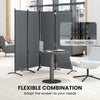 Folding Room Divider, Privacy Screen for Home Office Bedroom, 5.6FT Tall, Dark Grey