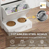 Pet Feeder Station Storage Cabinet, Dog Food Storage Container with Dog Raised Bowls, Watering Supplies