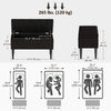 Modern Storage Bench, Ottoman with Storage and Lamb's Wool Upholstery for Living Room, Bedroom, Black
