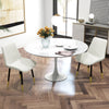 Dining Chairs Set of 2, Modern Kitchen Chair with PU Leather Upholstery and Steel Legs for Living Room, Bedroom