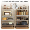 4 Tier Stainless Steel Rolling Cart with Adjustable Shelves, Utility Cart on Wheels with Handles for Kitchen, Silver