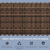 Rattan Wicker Loveseat Garden Furniture Leisure Chair with Armrests Brown