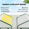 Mini Greenhouse with Screen Roof, Portable Small Greenhouse with Roll-Up Zipper Door, 27.6