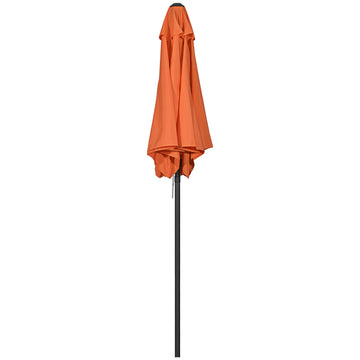 6.6FT Patio Umbrella, Outdoor Parasol with 6 Solid Ribs, Orange