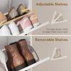 Shoe Cabinet with 2 Flip Drawers, Boho Narrow Shoe Storage Cabinet, White