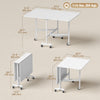 Six-Seater Drop-Leaf Dining Table with Wheels, White