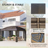 10x13 Hardtop Gazebo Aluminum Outdoor Canopy with Mesh Nettings Curtains Dark Grey
