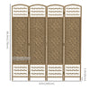 4 Panel Folding Room Divider, Portable Privacy Screen, Wave Fiber Room Partition for Home Office, White, Natural
