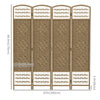 4 Panel Folding Room Divider, Portable Privacy Screen, Wave Fiber Room Partition for Home Office, White